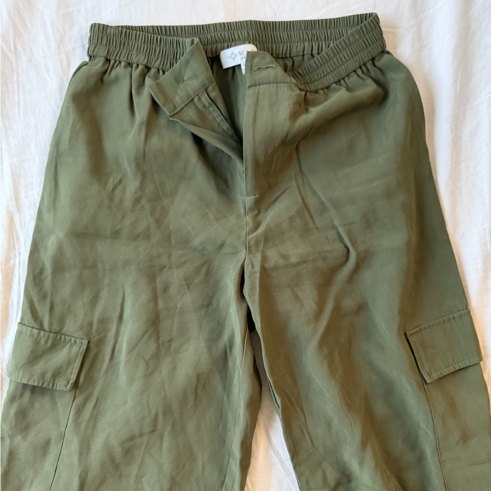 WAYF khaki casual cargo pant
